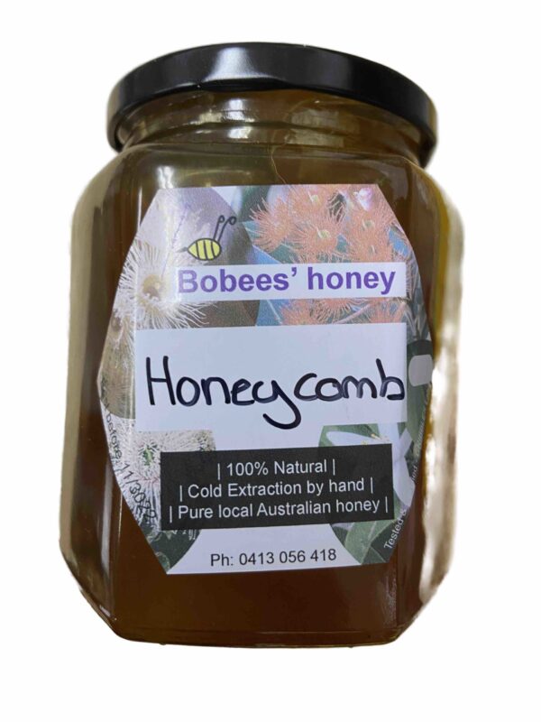 Honey 550g WITH Honey Comb - Mixed Blossom: Pure, Raw, Australian, Cold Extracted