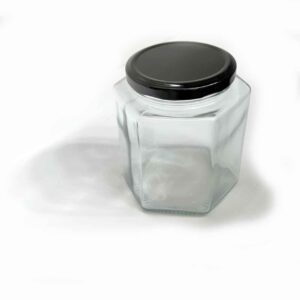 1kg Glass Hexagonal Honey Jar