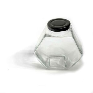 500g Hexagonal face glass honey jar