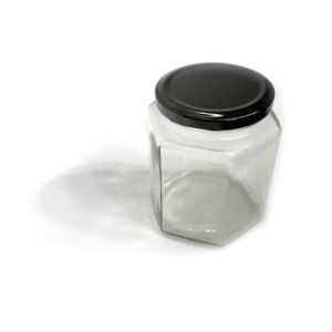 500g Hexagonal Glass Honey Jar